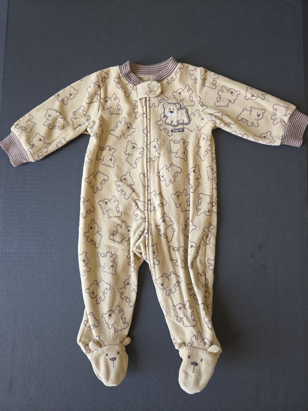 VTG Baby Cozy Bear Footed One-Piece in Light Brown 9 Months
